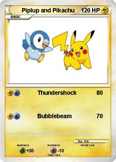 Pokemon Piplup and Pikachu