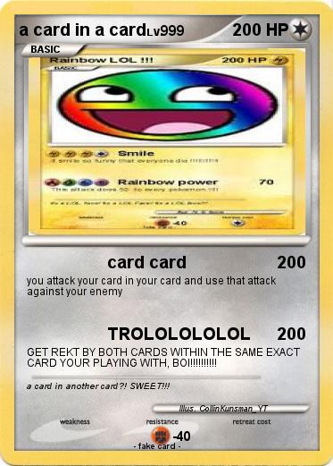 Pokemon a card in a card