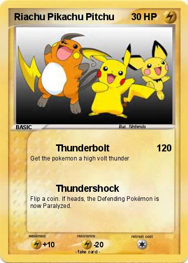 Pokemon Riachu Pikachu Pitchu