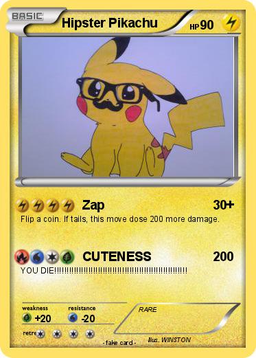 Pokemon Hipster Pikachu