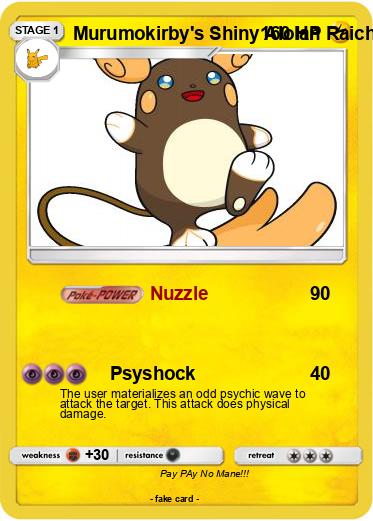 Pokemon Murumokirby's Shiny Alolan Raichu