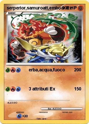 Pokemon serperior,samuroatt,emboar Ex