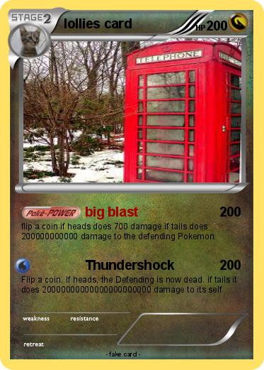 Pokemon lollies card