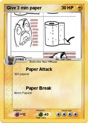 Pokemon Give 3 min paper