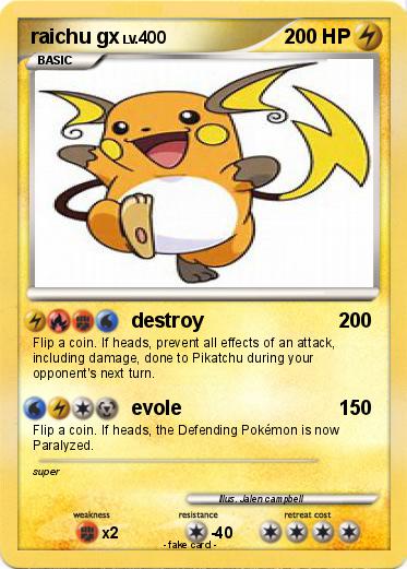 Pokemon raichu gx