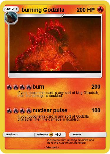 Pokemon burning Godzilla