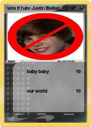 Pokemon vote if hate Justin Bieber