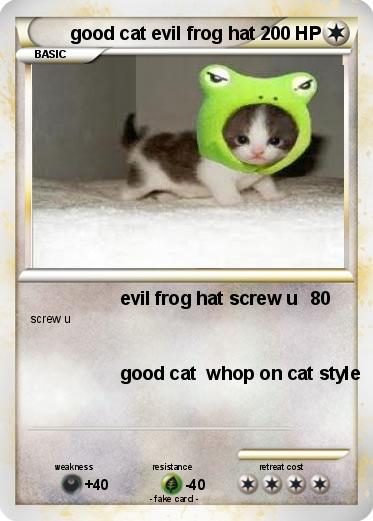 Pokemon good cat evil frog hat