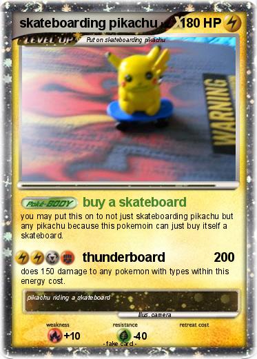 Pokemon skateboarding pikachu