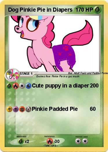 Pokemon Dog Pinkie Pie in Diapers