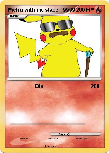 Pokemon Pichu with mustace   9999