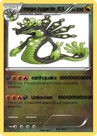 Pokémon mega zygarde EX - earthquake 900000000000 - My Pokemon Card