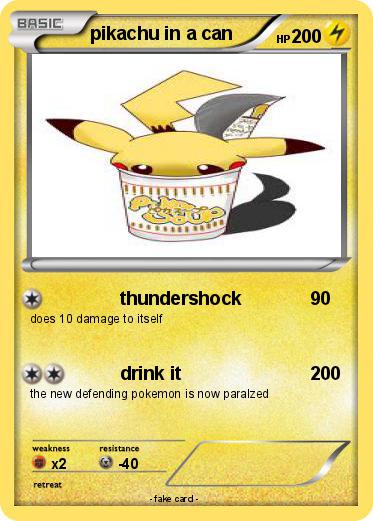 Pokemon pikachu in a can