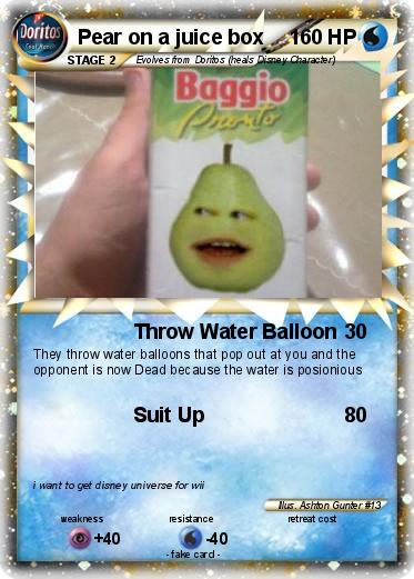 Pokemon Pear on a juice box
