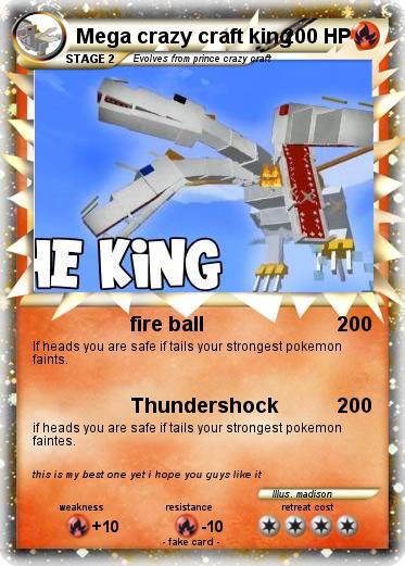 Pokemon Mega crazy craft king