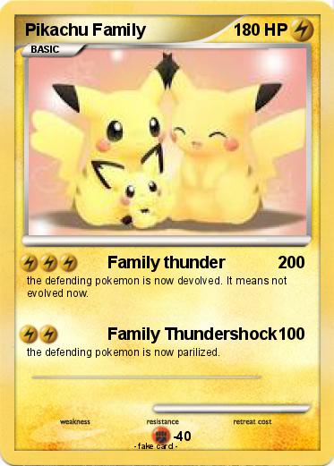 Pokemon Pikachu Family