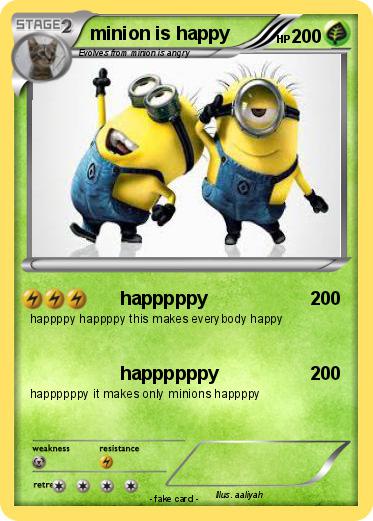 Pokemon minion is happy