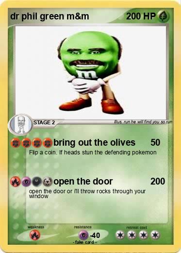 Pokemon dr phil green m&m