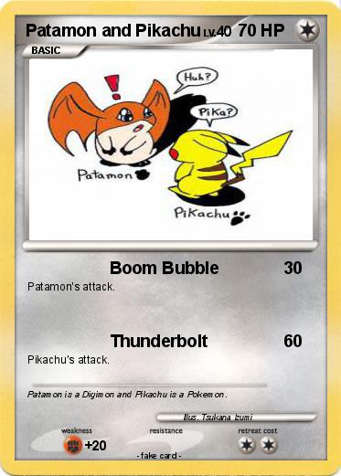 Pokemon Patamon and Pikachu