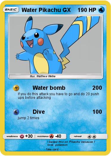 Pokemon Water Pikachu GX