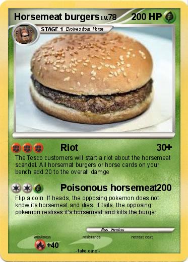 Pokemon Horsemeat burgers