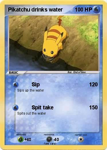 Pokemon Pikatchu drinks water