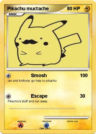 Pokemon Pikachu muctache