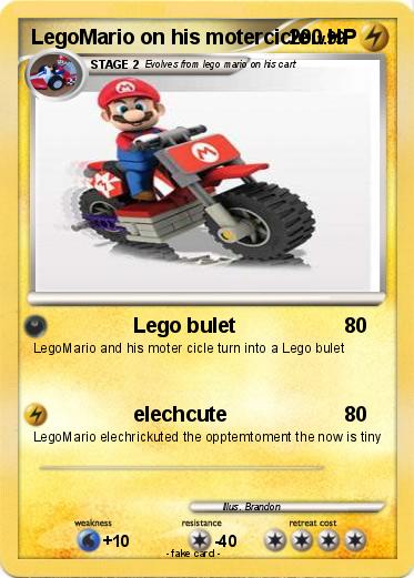 Pokemon LegoMario on his motercicle