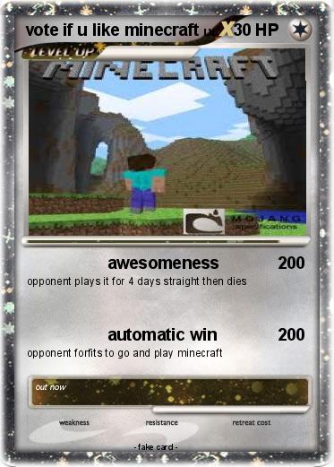 Pokemon vote if u like minecraft