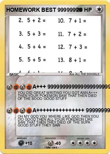 Pokemon HOMEWORK BEST 99999999