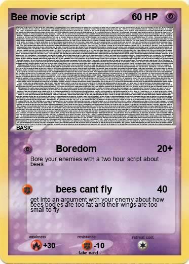 Pokemon Bee movie script