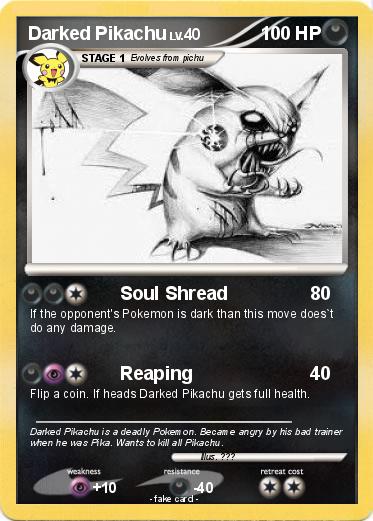 Pokemon Darked Pikachu