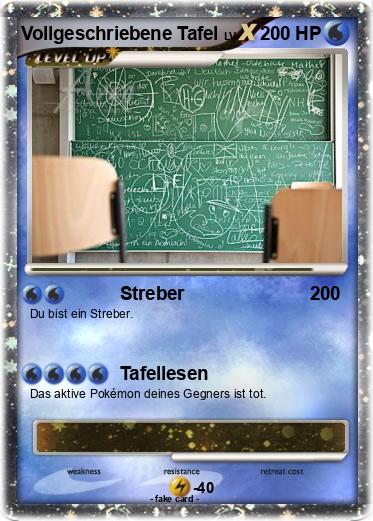 Pokemon Vollgeschriebene Tafel