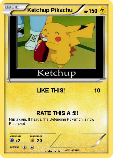 Pokemon Ketchup Pikachu