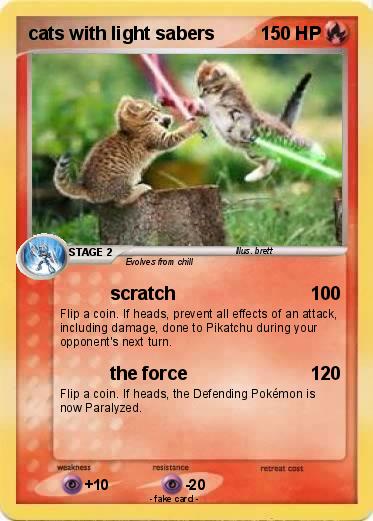 Pokemon cats with light sabers