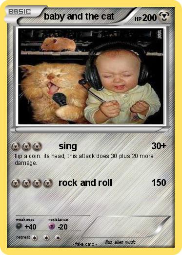 Pokemon baby and the cat