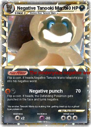 Pokemon Negative Tanooki Mario