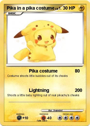 Pokemon Pika in a pika costume