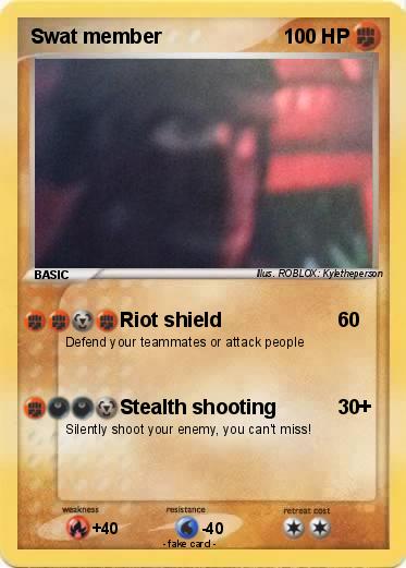 Pokemon Swat Member - swat riot shield roblox