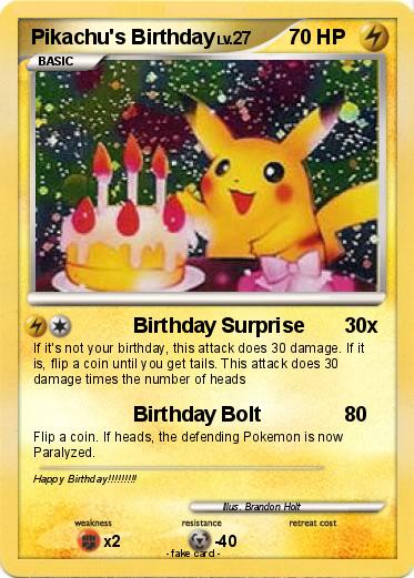 Pokemon Pikachu's Birthday