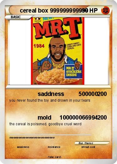 Pokemon cereal box 999999999999