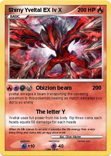 Pokemon Shiny Yveltal EX lv X