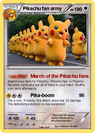 Pokemon Pikachu fan army