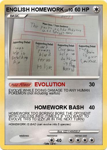 Pokemon ENGLISH HOMEWORK