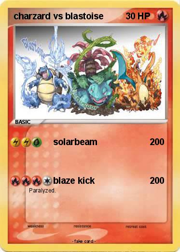 Pokemon charzard vs blastoise