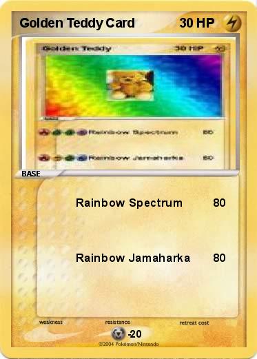 Pokemon Golden Teddy Card