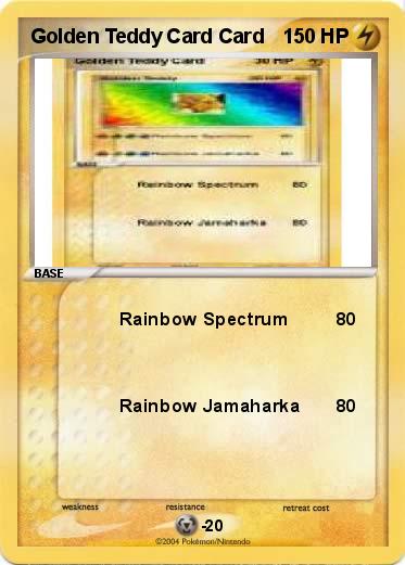 Pokemon Golden Teddy Card Card