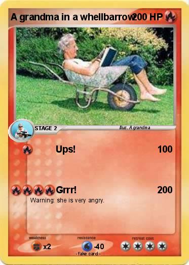 Pokemon A grandma in a whellbarrow