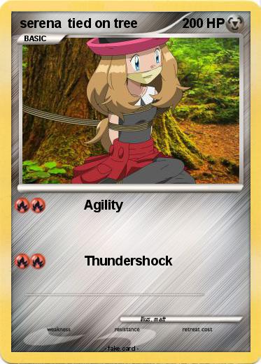 Pokemon serena  tied on tree