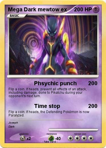 Pokemon Mega Dark mewtow ex